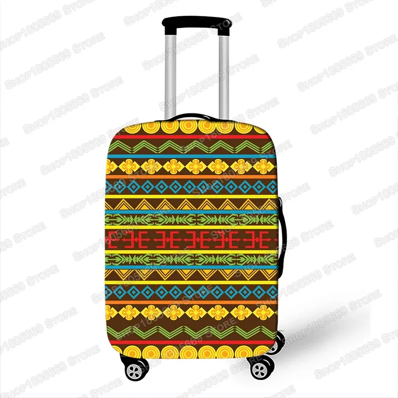 housse de bagage imprimée à motif afro pour voyage, housse de valise marron pour femmes africaines, housse de protection élastique pour chariot de voyage