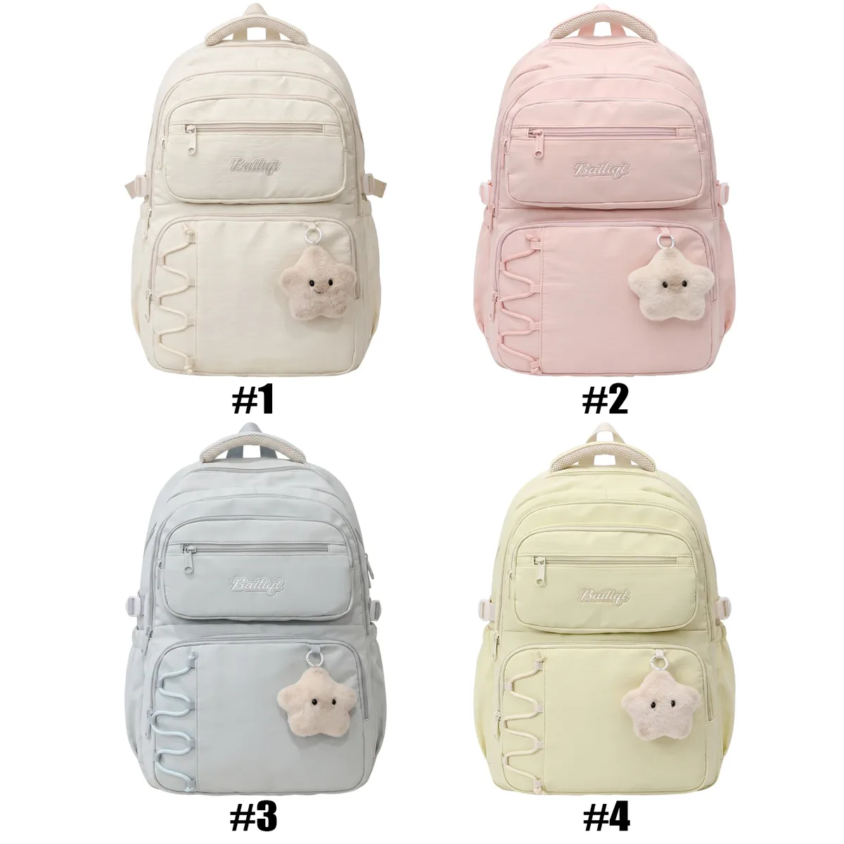 sac à dos esthétique pour jeunes femmes, style coréen, en nylon, multi-compartiments, sac de voyage