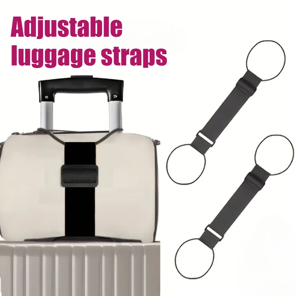 Ceinture Bagage Polyester Noir Anneaux Métalliques Ajustable Anti Chute Voyage Polyvalente Transport Sac Main Vestes