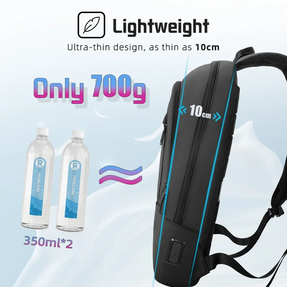 heroic knight – sac à dos d'affaires pour hommes, fin, étanche, pour ordinateur portable de 14 pouces, léger, pour collège, à la mode, pour femmes, noir