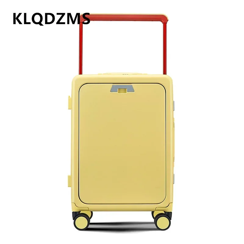 klqdzms 20 pouces pc valise usb charge ouverture avant ordinateur portable boîte d'embarquement multifonction boîtier de chariot 24 "bagage à main