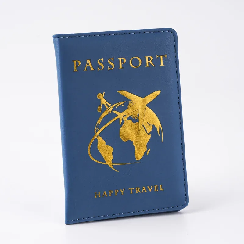 porte-passeport personnalisé pour avion, couvre-passeport de voyage, étui en pu à la mode pour cartes et billets