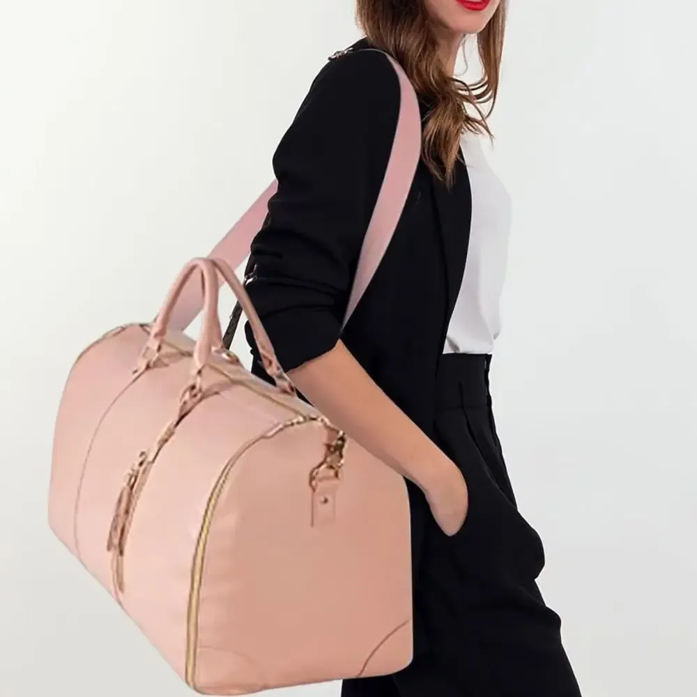 sac de voyage pliable pour vêtements, grande capacité, sac à linge portable, poignée confortable, bandoulière, sac de voyage pour femmes