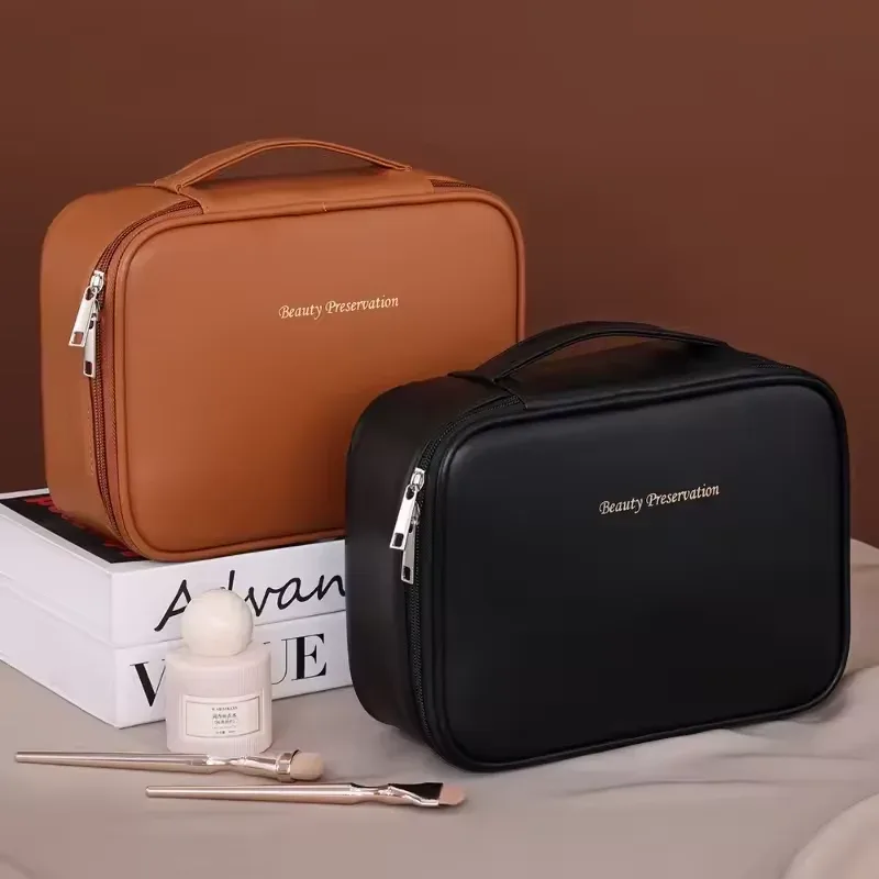 sac à cosmétiques pour femmes, trousse de maquillage double couche, grande capacité, organisateur de cosmétiques de luxe, essentiels de voyage, sac à cosmétiques pour femmes