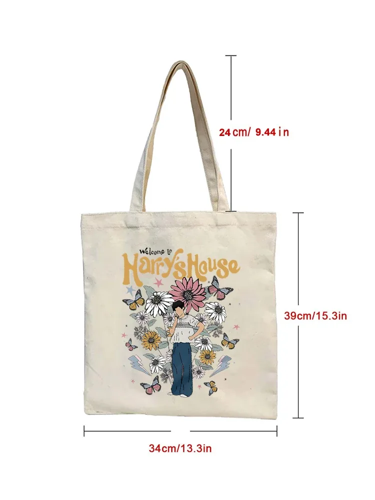 sac fourre-tout en toile motif harry house vintage, 1 pièce, sac d'école, sac à main et sac cadeau de shopping, parfait pour l'extérieur, cadeau de voyage