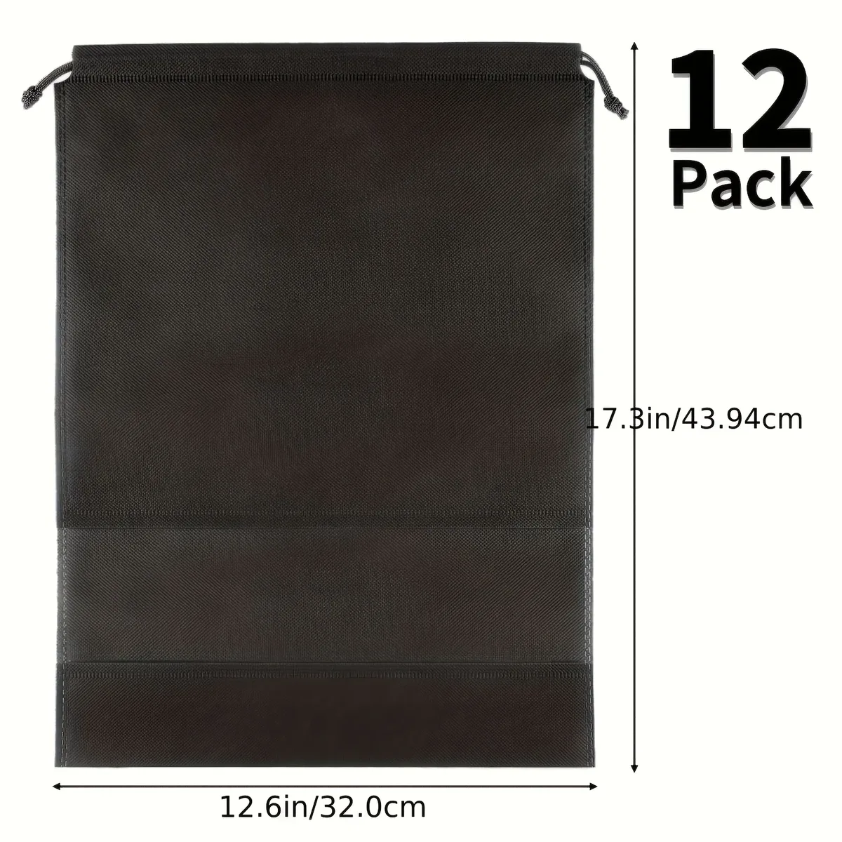 organisateur voyage tissu non tissé sacs rangement noir poches transparentes corde serrage chaussures compression usage travail stockage