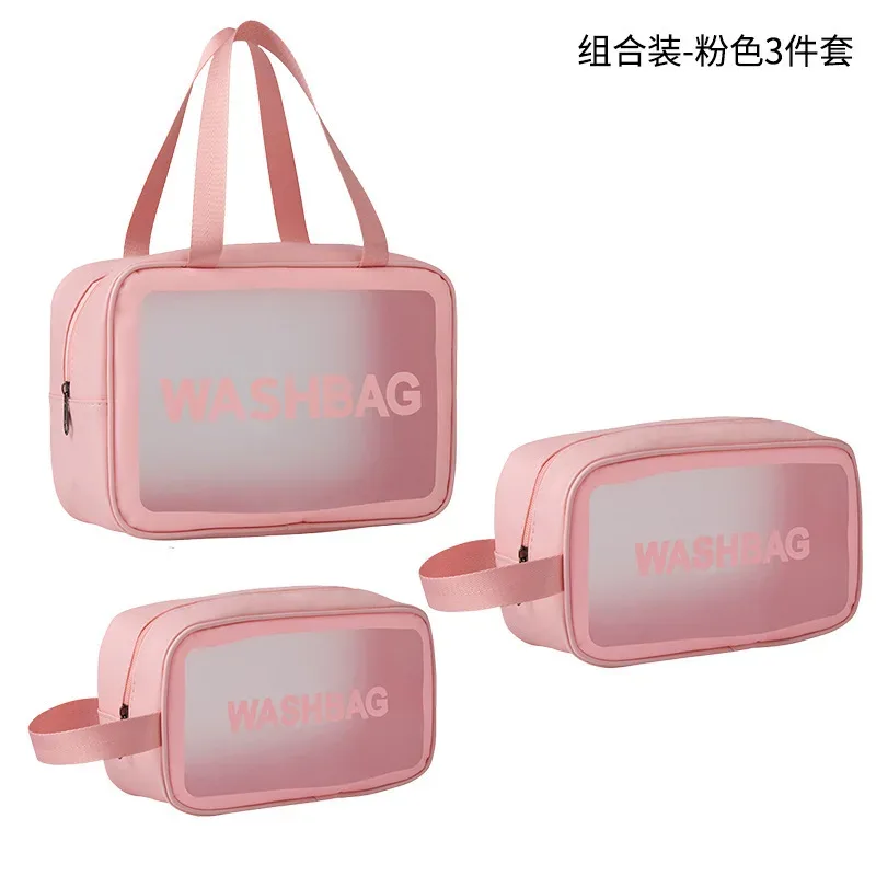 trousse toilette pvc transparent bleu blanc rose noir doré gris voyage cosmétiques maquillage grande capacité portable imperméable