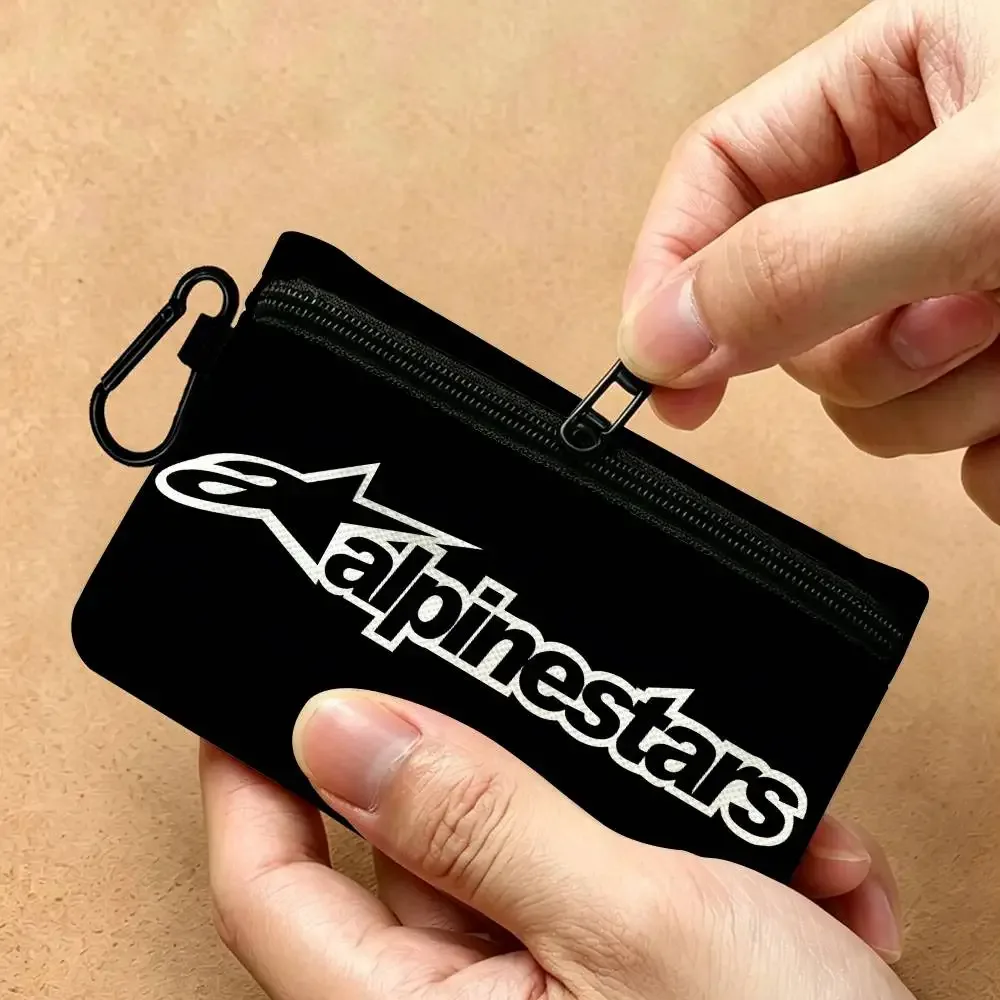 petite pochette multifonctionnelle en tissu oxford avec logo alpinestars, avec crochet, mini porte-monnaie, sac de rangement pour écouteurs