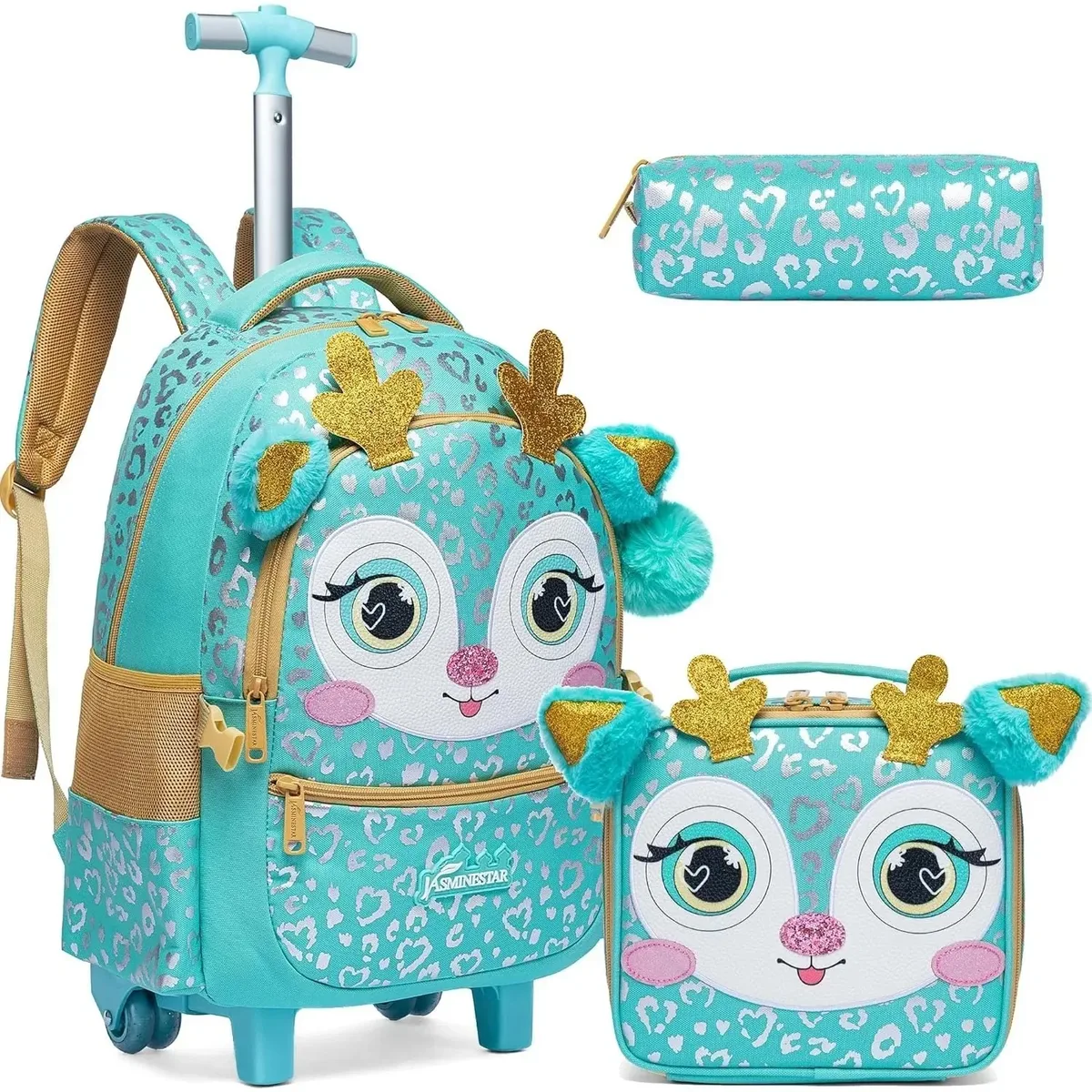 sac à dos à roulettes pour filles, ensemble de sacs d'école à roulettes, valise de voyage pour élèves du primaire, sac à dos trolley mignon avec roulettes
