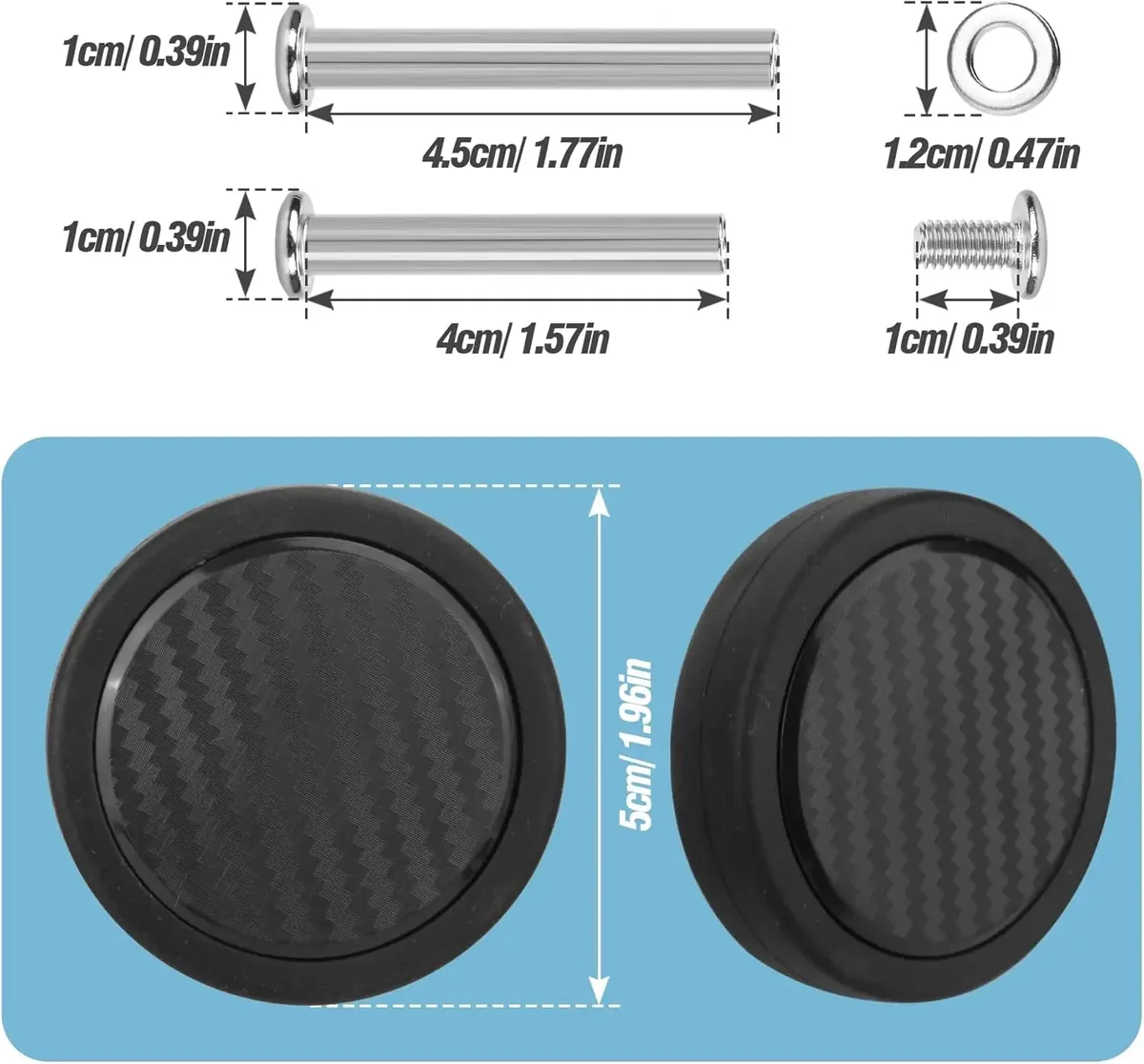 guguluza-roues de boîte de chariot noires, remplacement de roue de valise, roue latérale unique, remplacement de roue de bagage avec vis, 50mm, 4 pièces, 8 pièces