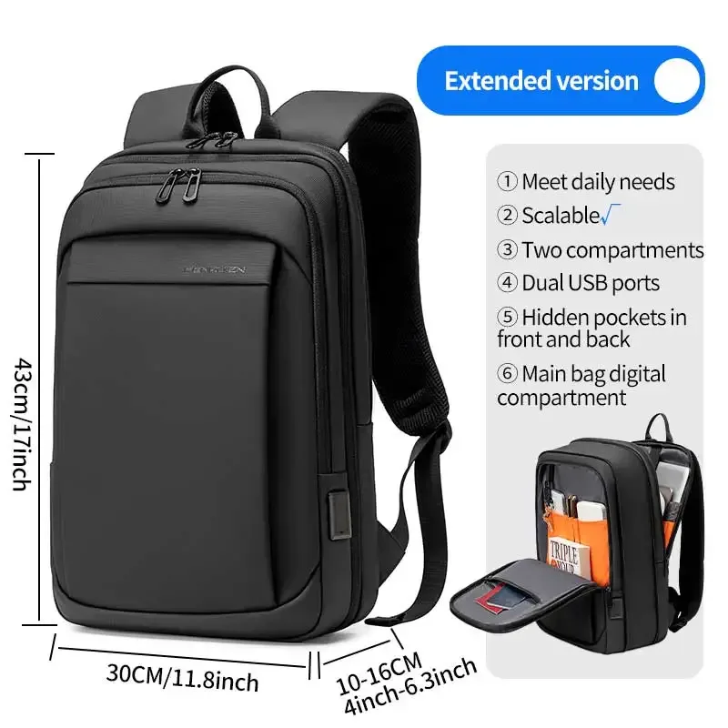 fenruien multifonction sac à dos étanche usb charge école sac à dos hommes voyage affaires sacs à dos adapté pour 15.6 pouces ordinateur portable