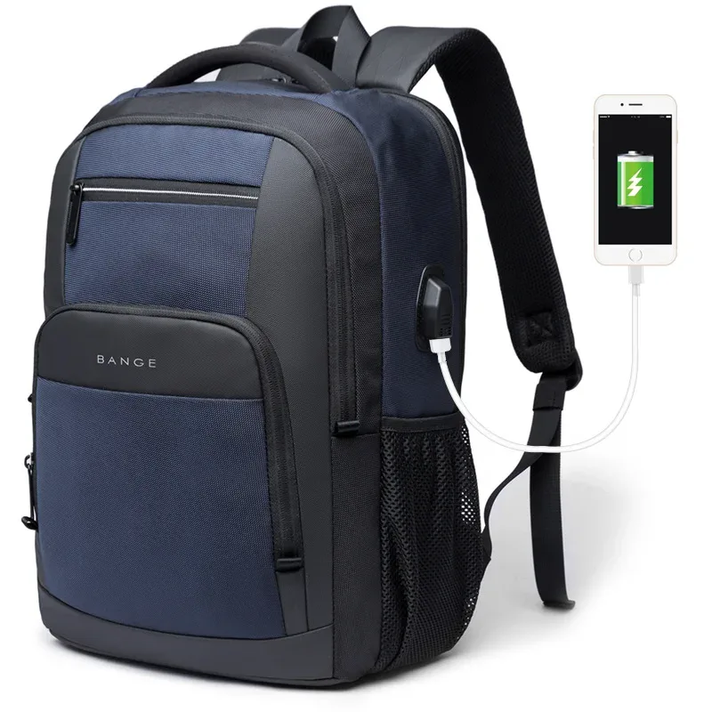 sac dos oxford université noir imperméable poches latérales port usb charge couverte souple usage voyage adolescents école