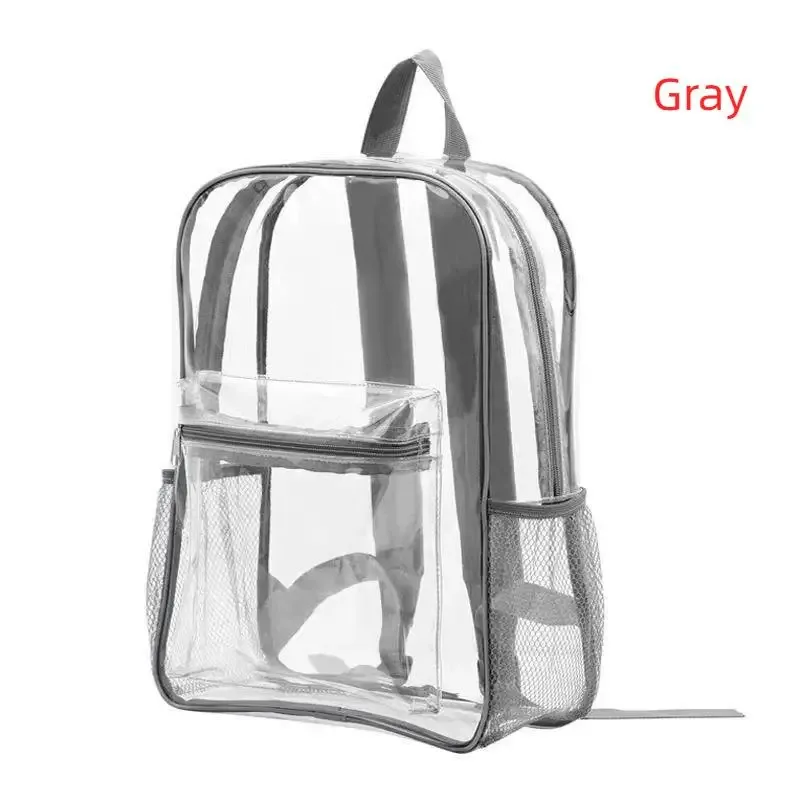 1 sac à dos transparent en pvc imperméable, avec sangles réglables, fermetures éclair doubles durables, idéal pour les stades de baseball, léger et transparent.