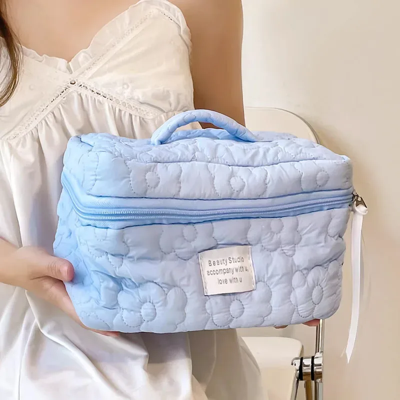 femme nouveau motif de fleur femmes trousse de maquillage articles de toilette organisateur de cosmétiques sac à fermeture éclair pochette de lavage de voyage sac cosmétique sacs de maquillage