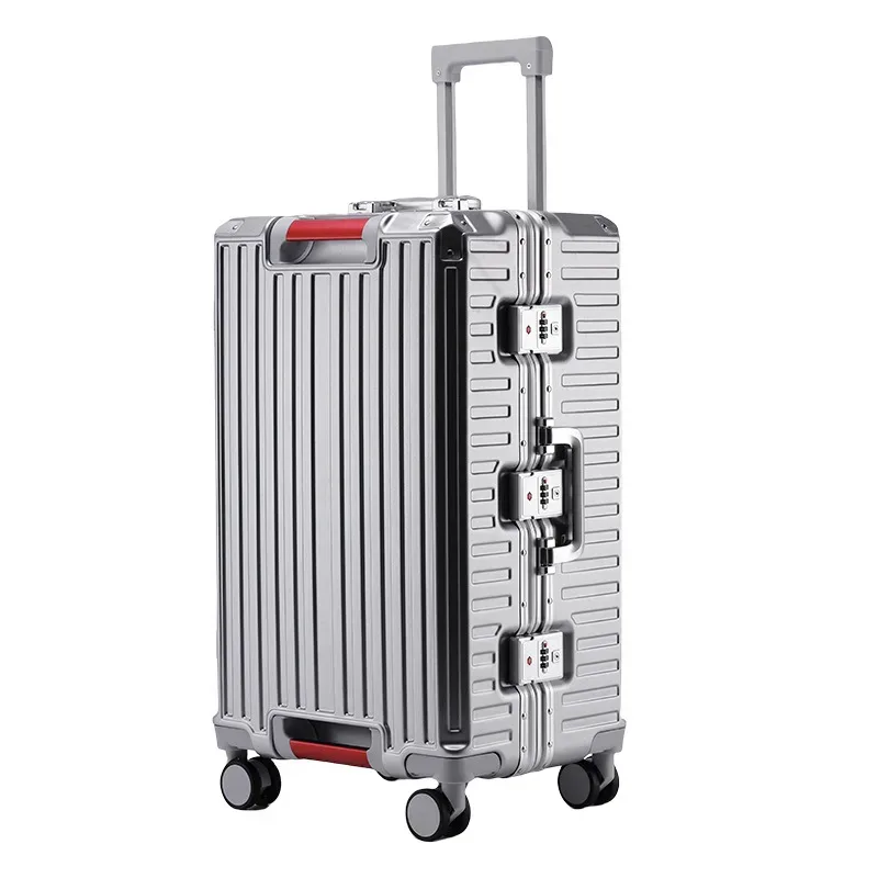 valises de voyage multifonctions à cinq roues, cadre en aluminium, grande taille 22-28 pouces, fendues 3:7