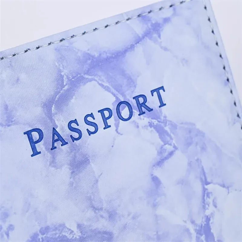 couverture de passeport en cuir pu pour hommes et femmes, style marbre, porte-carte d'identité de voyage, porte-passeport pour carte de crédit, portefeuille en poudre, sacs à main, mode