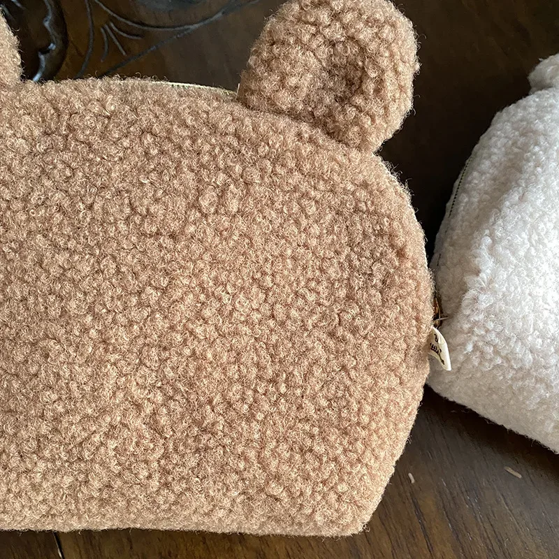 trousse de maquillage personnalisée teddy sherpa, trousse de maquillage personnalisée, sac de voyage personnalisé, cadeau de demoiselle d'honneur, souvenir de mariage gi