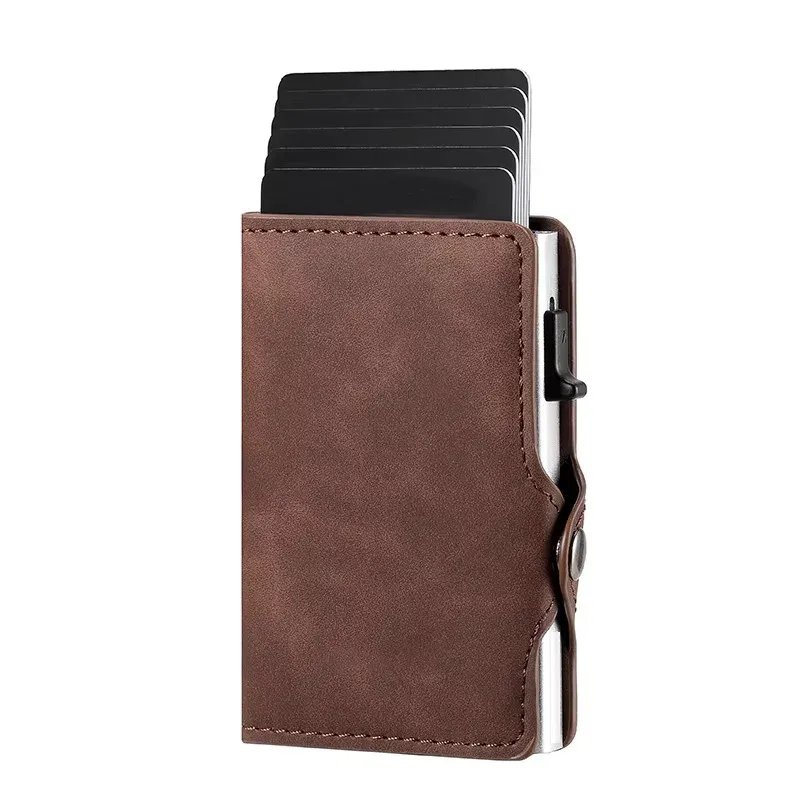 porte-cartes anti-scan rfid, portefeuille fin en fibre de carbone pour homme, organisateur de cartes bancaires portable, sac de rangement multifonctionnel pour pièces de monnaie