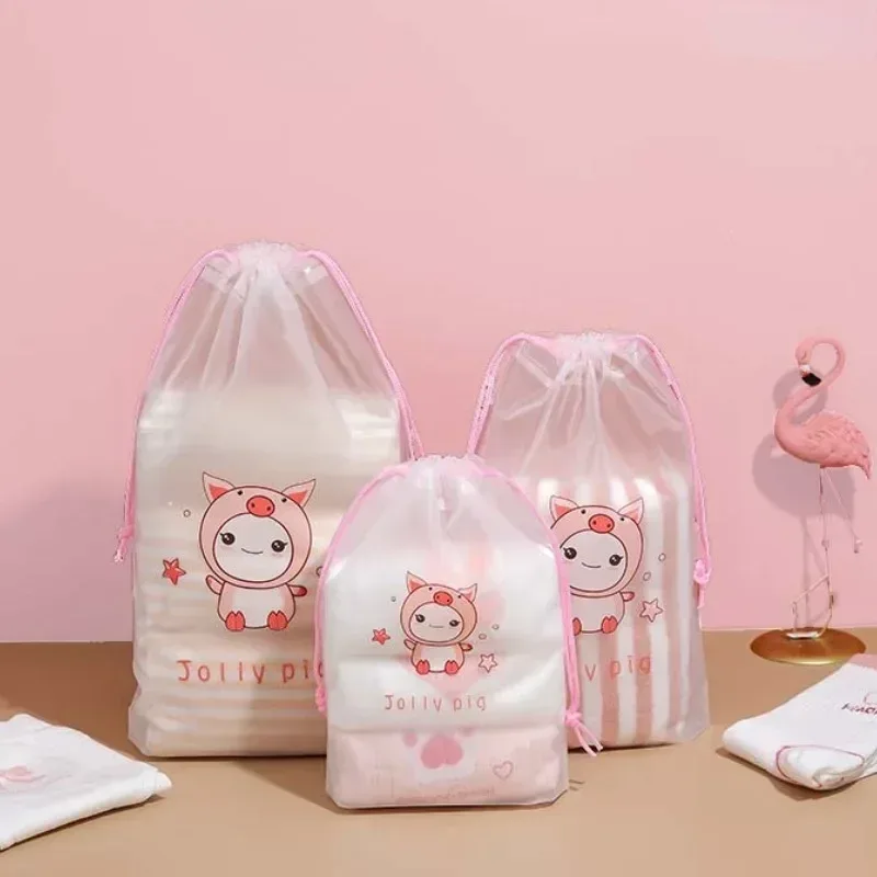sac de rangement de voyage en plein air, mignon pvc étanche transparent conviviale ré, sac de proximité wstring, sac de toilette cosmétique portable, trousse de toilette, ensemble de 3 pièces