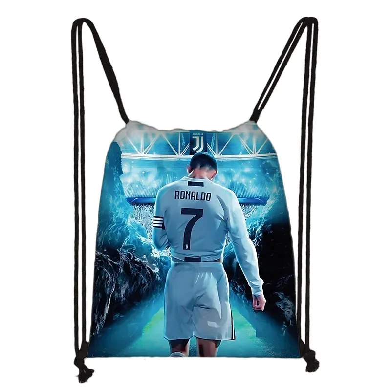 sac à cordon imprimé football star, léger et durable, sac de rangement pour le sport, le fitness et le yoga