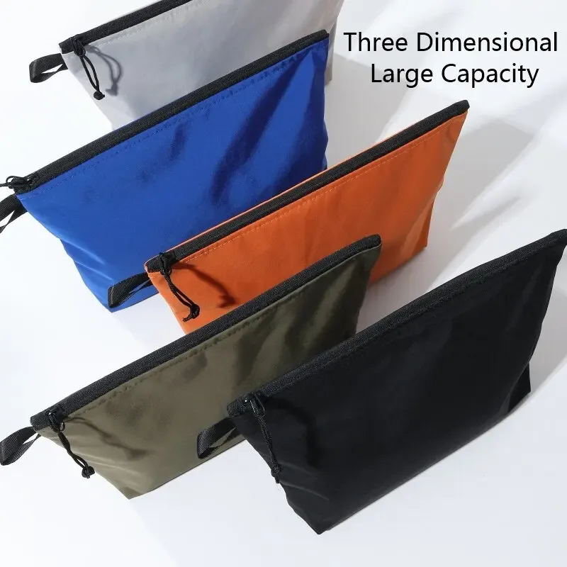 sac de maquillage étanche à fermeture éclair, sac de voyage en tissu oxford, sac de rinçage portable, sac de voyage pliable, article essentiel pour les voyages en plein air