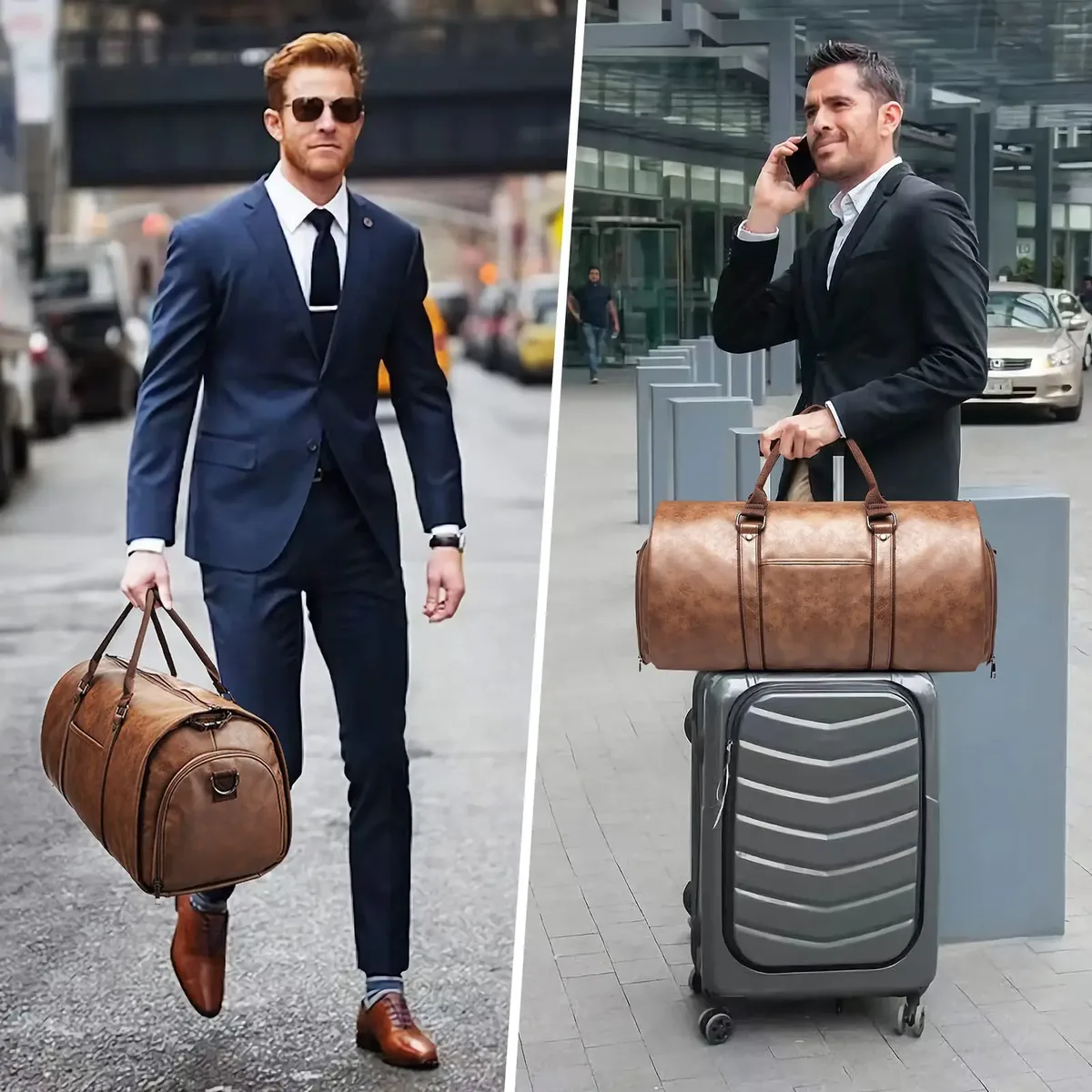 geestock-sac de voyage en pu trempé pour hommes et femmes, grande capacité, sac de vêtement de transport, bagage de vol d'affaires, poudres à chaussures