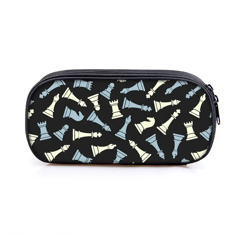 trousse à cosmétiques imprimée de jeu explorez ecs, sac à crayons explorez ecs, boîte à crayons checkmate, sac de papeterie, trousse de voyage, fournitures scolaires