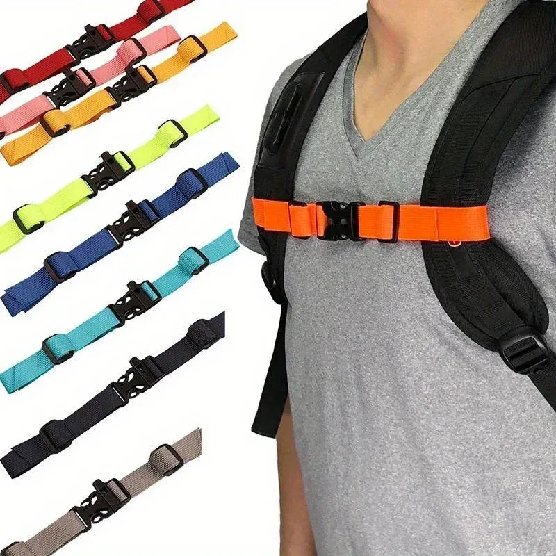 sangle de sac à dos en nylon réglable et durable – ajustement confortable pour le camping, la randonnée et les voyages – accessoire de soutien d'épaule antidérapant