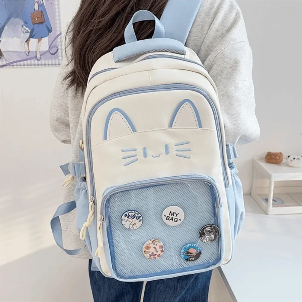 kawaii transparent ita sac à dos grande capacité double bandoulière double sac à bandoulière bricolage affichage sac à dos voyage
