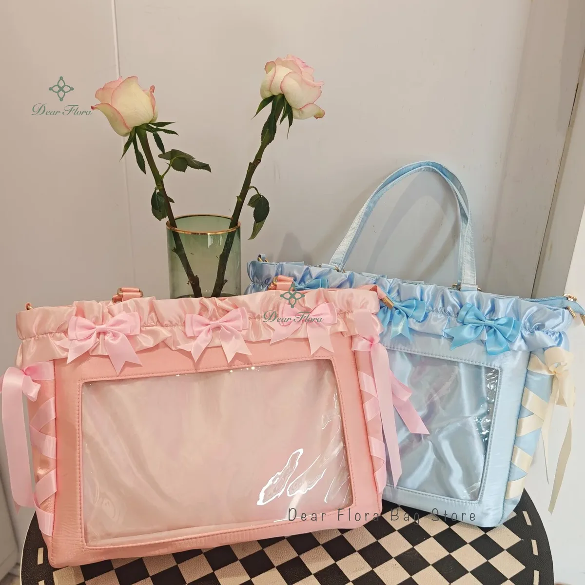 nouveau sac bandoulière y2k avec nœud en ruban, sac à bandoulière transparent grande capacité pour jeunes filles, sac à main diy, sac fourre-tout en satin pour femme