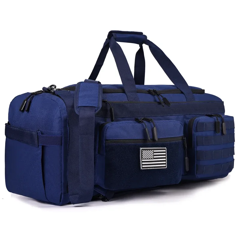 sac de voyage 3 en 1 de 50l pour hommes, grand sac de sport, sac à dos tactique militaire avec compartiment pour chaussures et poche étanche