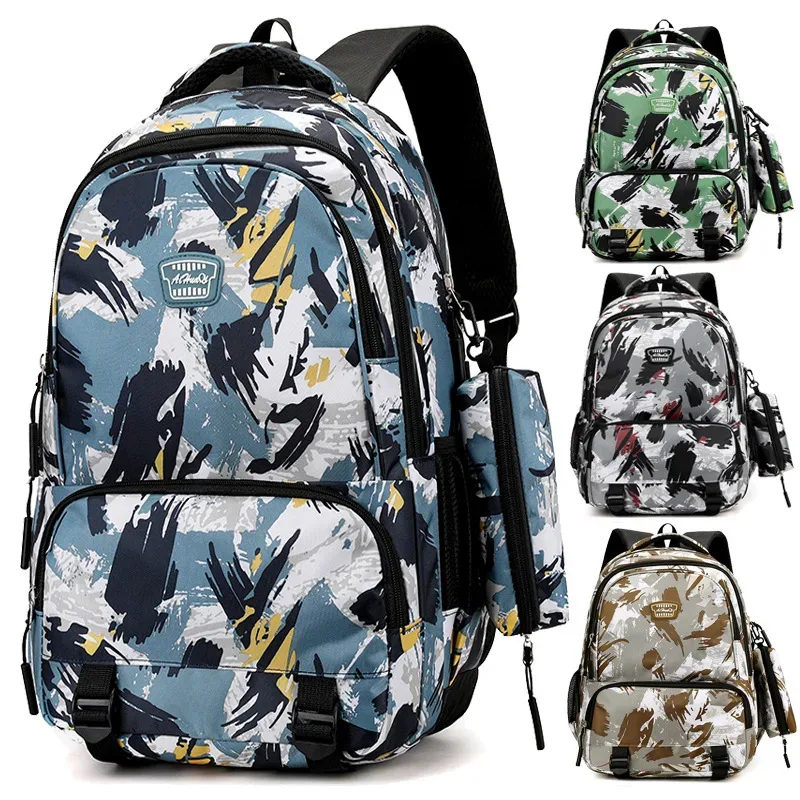 sac à dos décontracté imprimé floral pour hommes et femmes, sac à dos de voyage de camouflage en tissu oxford pour hommes et femmes, pour collège