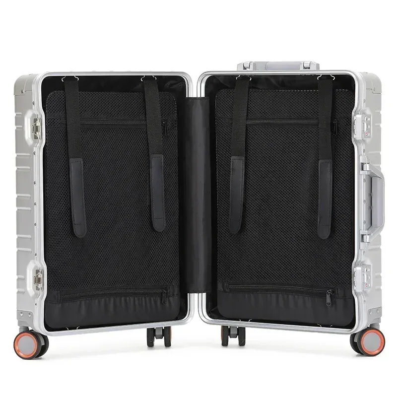 stock ue valise de voyage tout en aluminium bagage à roulettes d'affaires de haute qualité sur chariot à roulettes valise de cabine à main de 20 pouces