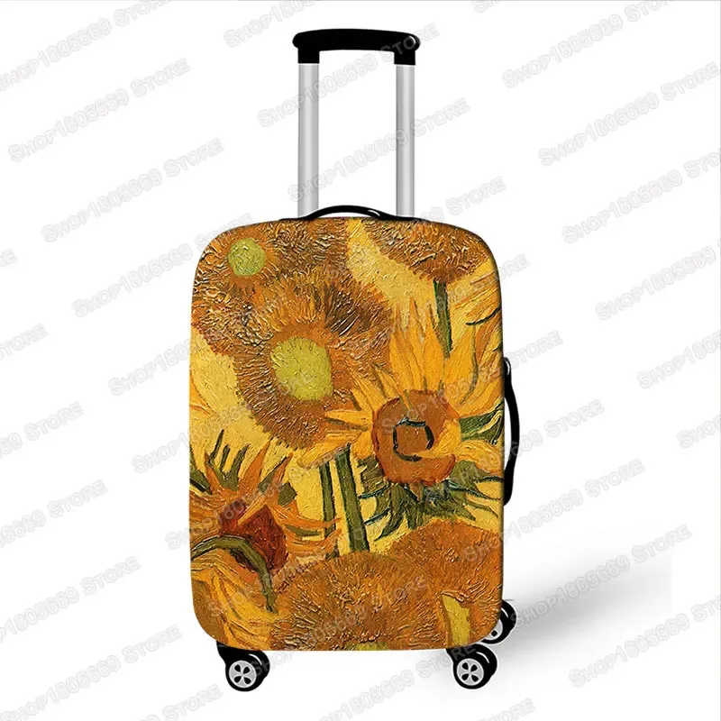 gustability-juste de valise de voyage pour femme, peinture à l'huile klimt, van gogh, nuit étoilée, housses avec housse anti-poussière élastique