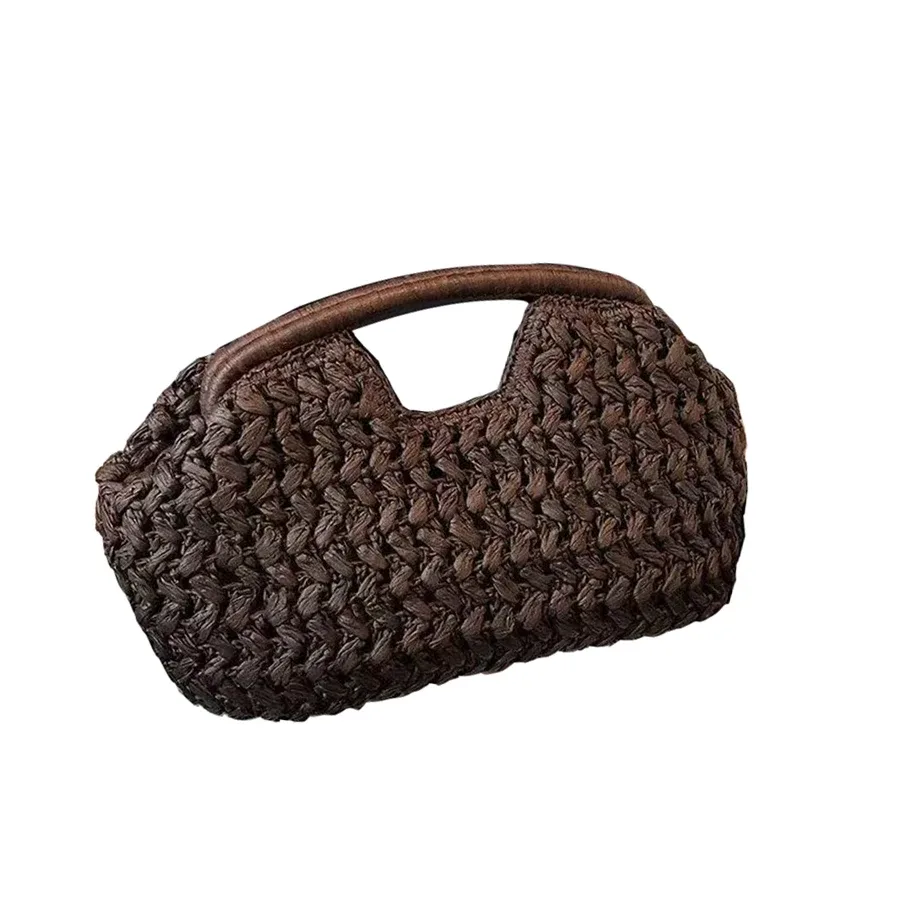 nouveau sac de plage d'été pour femme, pochette de luxe, sacs en paille de créateur, sac fourre-tout, sac à main tendance en rotin tressé, sac de voyage pour femme