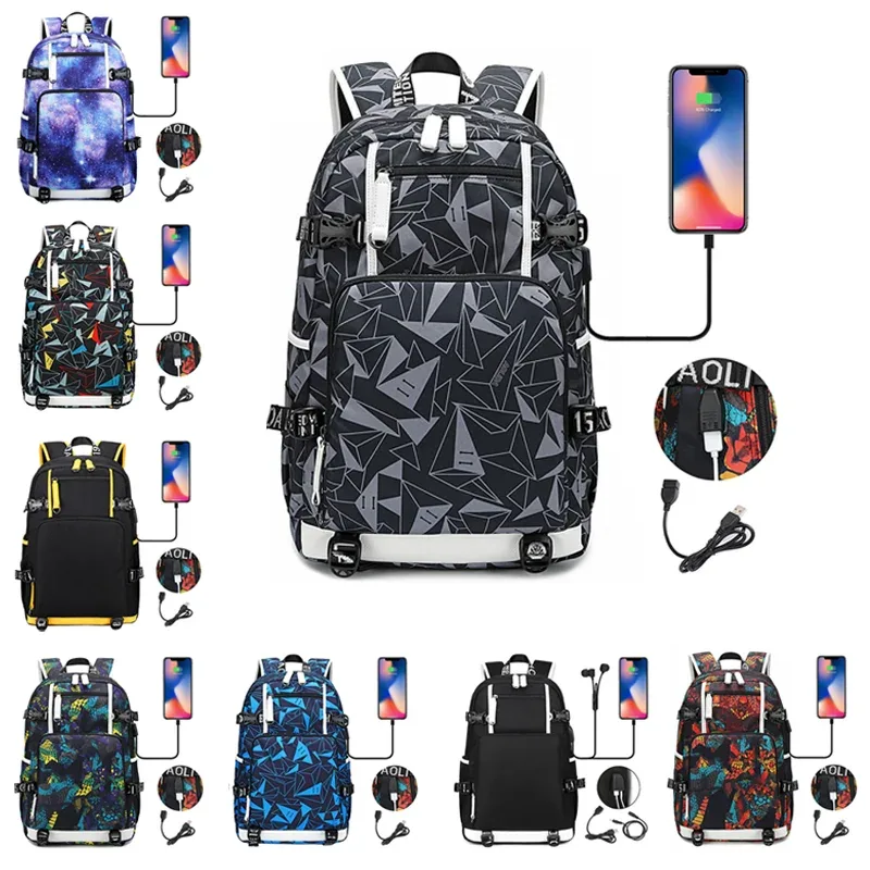 sac à dos d'école étanche pour adolescents, sac de voyage pour ordinateur portable, sac à dos de chargement usb, grand, multifonction, mode, hommes et femmes