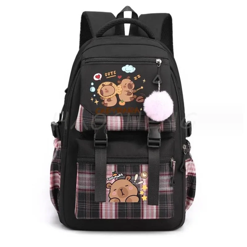 sac à dos imprimé capybara pour femmes, pour ordinateur portable, grande capacité, cartable d'école pour filles et adolescentes, 4 couleurs, cadeau