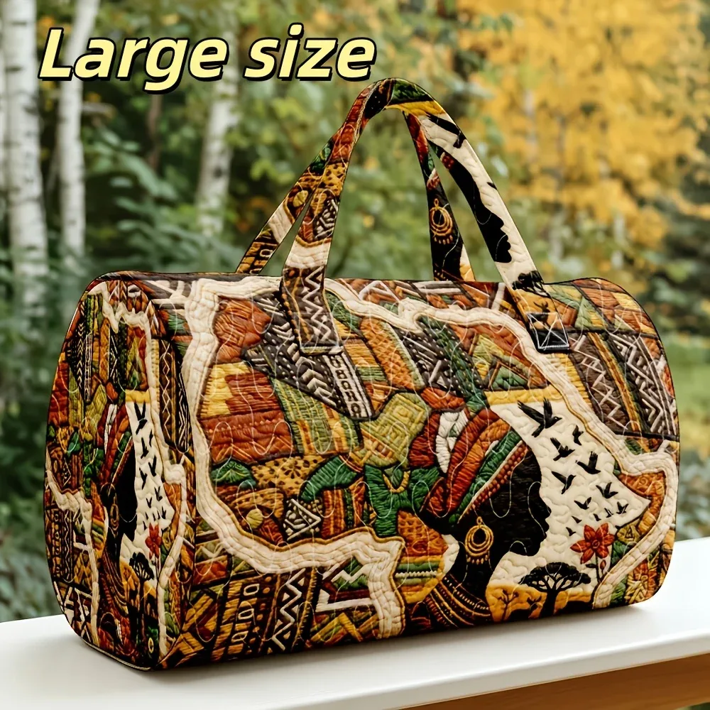 sac de voyage africain matelassé 3d, sac de week-end bohème pour femmes, avec imprimé carte africaine, sac spécial pour les fêtes