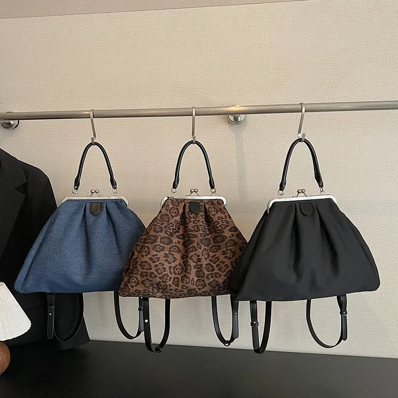 sacs à dos oxford de grande capacité avec fermoir couleur unie, sac à bandoulière de haute qualité au design élégant, sacs à dos polyvalents de style coréen à la mode
