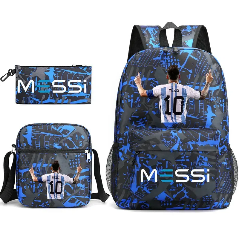 sac dos toile noir motifs bleu blanc bandoulière amovible pochette assortie ceinture coussin air transport décontracté