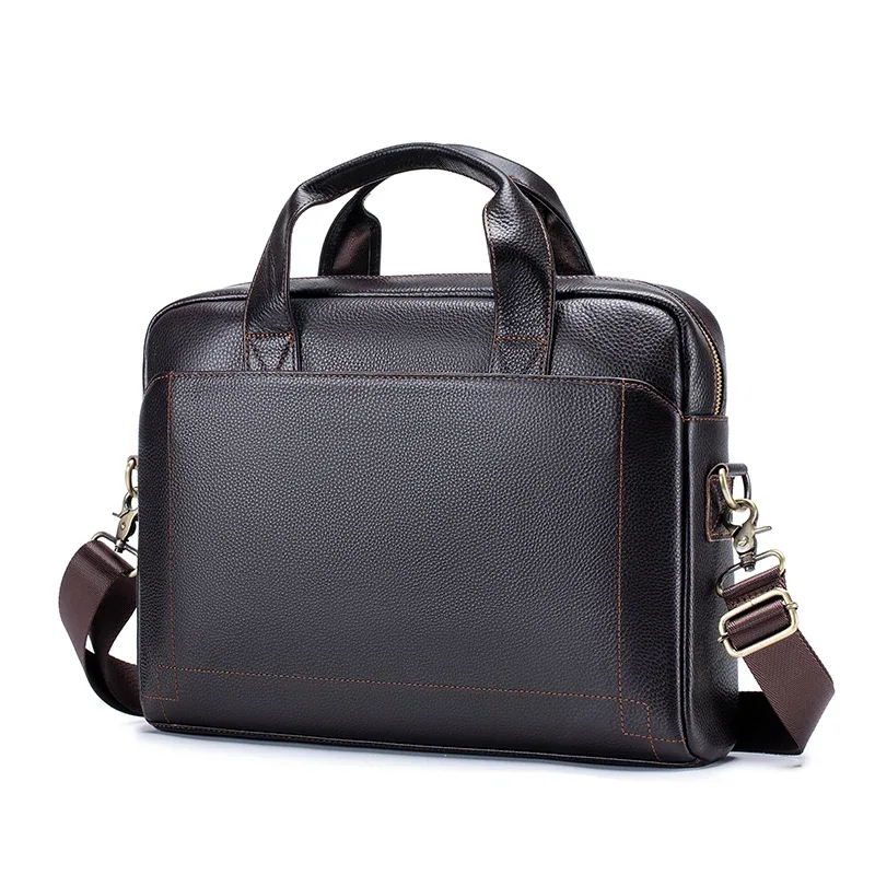 sac à main en cuir pour hommes, porte-documents en peau de vache avec couche supérieure, sac pour ordinateur portable en cuir, sac de bureau croisé diagonale