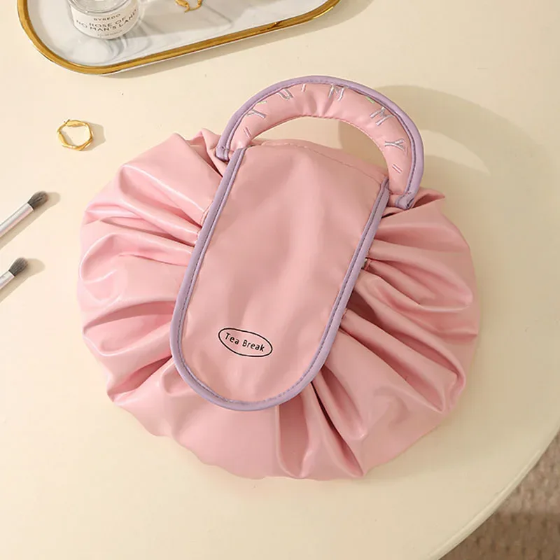 sac de rangement de voyage pour maquillage, sac cosmétique à cordon pour femmes, pochette portable, trousse de toilette étanche, étui de beauté