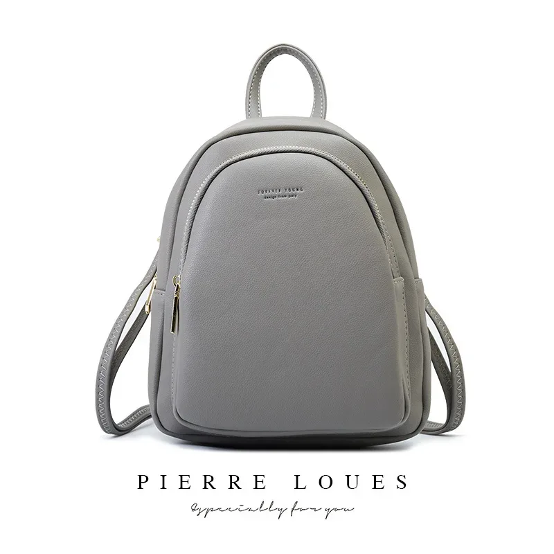 petit sac à dos en cuir pu pour femmes, sac à bandoulière preppy solide pour dames, sac à dos de voyage pour écoliers