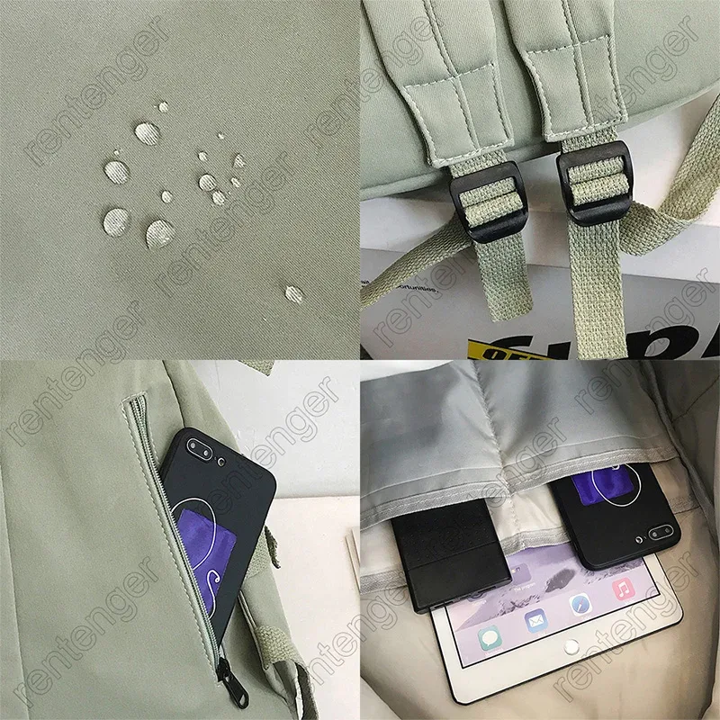 sac à dos à poches multiples pour hommes et femmes, sac de styliste avec boucle d'insertion en toile, sacs à dos pour ordinateur portable pour adolescents, sacs d'école pour étudiants