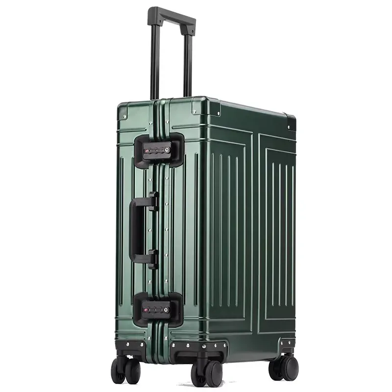 valise de voyage rigide en aluminium, nouvelle valise en aluminium 20'24'26'29' pouces, bagage cabine métallique étanche, sac trolley