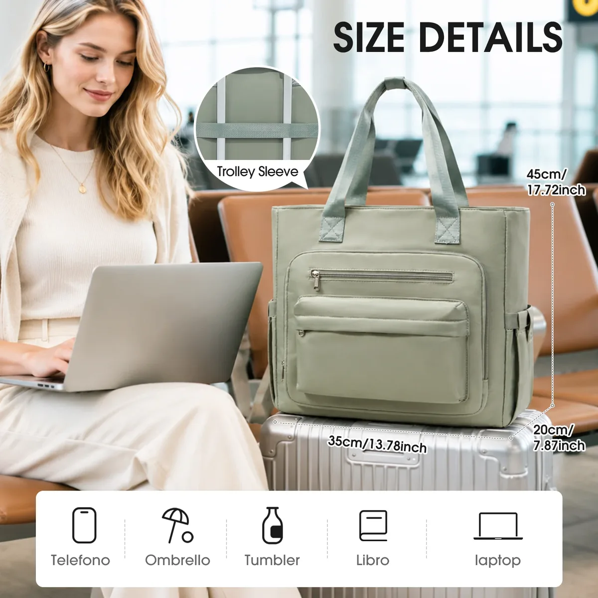 sac de cabine american airlines, sac pour ordinateur portable, sac à main, sac de travail, sac pour enseignant, sac pour infirmière, dimensions 18x14x8 pouces