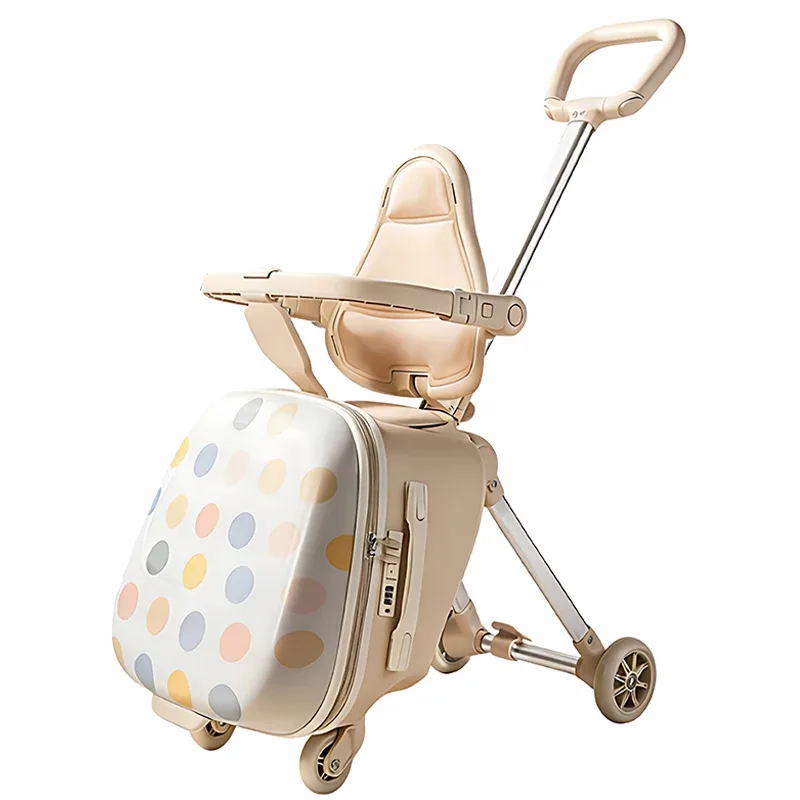 valise à roulettes pour enfants, 20 pouces, pliable, avec fonction de siège et de roulement, bagage cabine pour enfant