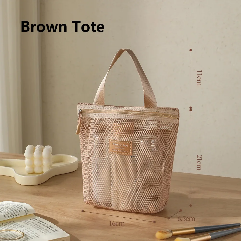 petit sac de rangement de maquillage transparent en maille, oreiller, rouges à lèvres, sac de toilette cosmétique, pochette de grande capacité, mini sac de rangement pour femmes, pochette