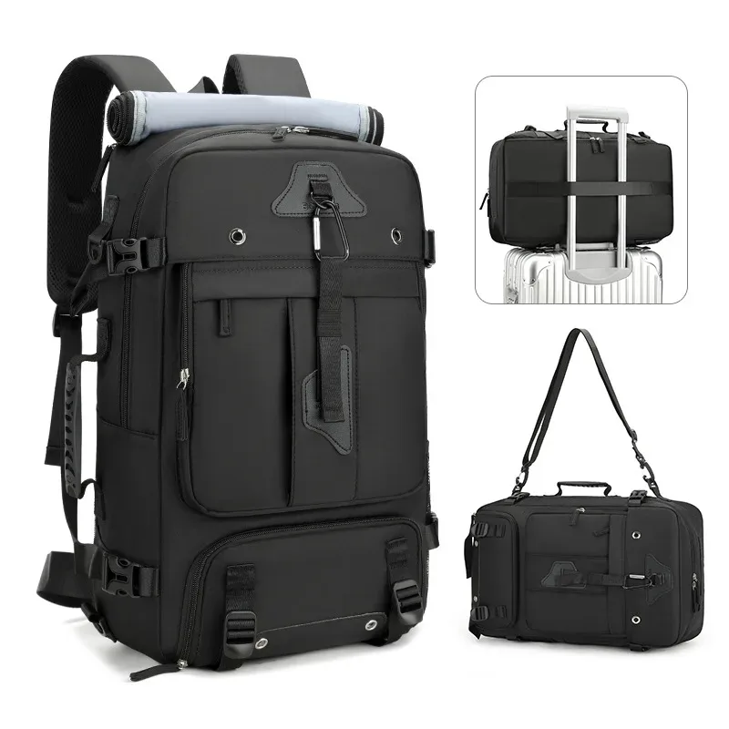 Sac à dos grande capacité 60L pour homme, extensible, pour voyage en extérieur, avec compartiment à chaussures, modèle 2026