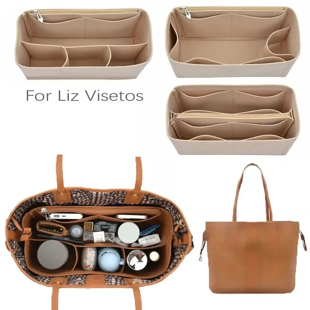 Sac à main en feutre de haute qualité, sac d'insertion, Support d'organisation, doublure de sac à main, sac de rangement Portable, organisateur pour Liz Visetos